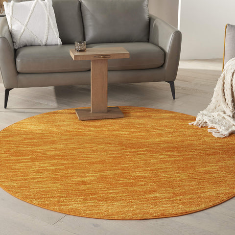 Nourison Essentials Indoor/Outdoor Sunburst 6' x Round Area Rug, Easy Cleaning, Non Shedding, Bed Room, Living Room, Dining Room, Backyard, Deck, Patio (6 Round)