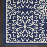 Nourison Jubilant Floral Navy/Ivory 3' x 5' Area--Rug, Easy--Cleaning, Non Shedding, Bed Room, Living Room, Dining Room, Kitchen (3x5)