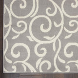 Nourison Grafix Floral Grey 3' x 5' Area Rug, Easy Clean, Non Shedding, Bed Room, Living Room, Dining Room, Kitchen (3x5)