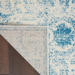 Nourison Jubilant Damask Blue 4' x 6' Area Rug, Easy Cleaning, Non Shedding, Bed Room, Living Room, Dining Room, Kitchen (4x6)
