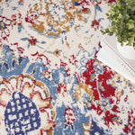 Nourison Grafix Vintage Blue Multicolor 3'9" x 5'9" Area -Rug, Easy -Cleaning, Non Shedding, Bed Room, Living Room, Dining Room, Kitchen (4x6)