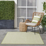 Nourison Courtyard 4' x Square Ivory Green Fabric Modern Area Rug (4' Square)