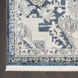 Nourison Geneva Blue/Grey 2'2" x 7'6" Area Rug, Traditional, French Country, Easy Cleaning, Non Shedding, Bed Room, Living Room, Dining Room, Kitchen, (8' x Runner)
