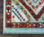 Nourison Tribal Decor Tribal Aqua 3'11'' x 6'2'' Area--Rug, Easy--Cleaning, Non Shedding, Bed Room, Living Room, Dining Room, Kitchen (4x6)