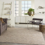 Nourison Positano Indoor/Outdoor Beige 6' x Round Area Rug, Easy Cleaning, Non Shedding, Bed Room, Living Room, Dining Room, Backyard, Deck, Patio (6 Round)