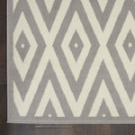 Nourison Grafix Mid-century White/Grey 7'10" x 9'10" Area Rug, Easy Clean, Non Shedding, Bed Room, Living Room, Dining Room, Kitchen (8x10)