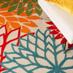 Nourison Aloha 5' x Square Green Fabric Tropical Area Rug (5' Square)