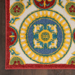 Nourison Aloha Indoor/Outdoor Red/Multi 3'6" x 5'6" Area Rug, Easy Cleaning, Non Shedding, Bed Room, Living Room, Dining Room, Patio, Deck, Backyard (4x6)