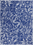 Nourison Whimsicle Floral Navy 6' x 9' Area Rug, Easy Cleaning, Non Shedding, Bed Room, Living Room, Dining Room, Kitchen (6x9)