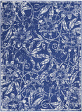 Nourison Whimsicle Floral Navy 6' x 9' Area Rug, Easy Cleaning, Non Shedding, Bed Room, Living Room, Dining Room, Kitchen (6x9)