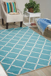 Nourison Home & Garden Aqua Rectangle Area Rug, 4-Feet 4-Inches by 6-Feet 3-Inches (4'4" x 6'3")