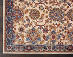 Nourison Reseda Traditional Cream 2'3'' x 7'6'' Area-Rug, Easy-Cleaning, Non Shedding, Bed Room, Living Room, Dining Room, Kitchen (2x8)