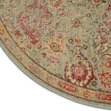 Nourison Somerset Bohemian Light Green 5'6" x Round Area -Rug, Easy -Cleaning, Non Shedding, Bed Room, Living Room, Dining Room, Kitchen (6 Round)" }