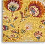Nourison Allur Floral Yellow Multicolor 5'3" x 7'3" Area -rug, Easy -cleaning, Non Shedding, Bed Room, Living Room, Dining Room, Kitchen (5x7)