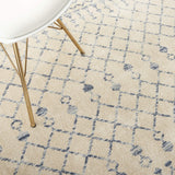 Nourison Royal Moroccan Farmhouse Beige Blue 3' x 5' Area Rug, Easy Cleaning, Non Shedding, Bed Room, Living Room, Dining Room, Kitchen (3x5)