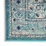 Nourison Passion Bohemian Turquoise Grey 2'2'' x 10' Area-Rug, Easy-Cleaning, Non Shedding, Bed Room, Living Room, Dining Room, Kitchen (2x10)
