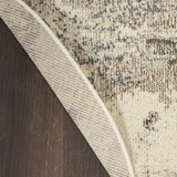 Nourison Celestial Modern Abstract Ivory/Grey 4' x Round Area -Rug, Easy -Cleaning, Non Shedding, Bed Room, Living Room, Dining Room, Kitchen (4 Round)