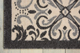 Nourison Caribbean Transitional Ivory/Charcoal 2'3" x 7'6" Area -Rug, Easy -Cleaning, Non Shedding, Bed Room, Living Room, Dining Room, Kitchen (2x7)