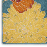 Nourison Allur Turquoise Multicolor 4' x 6' Area Rug, Modern, Floral, Bed Room, Living Room, Dining Room, Kitchen, Easy Cleaning, Non Shedding