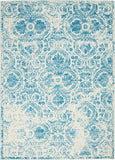 Nourison Jubilant Damask Blue 4' x 6' Area Rug, Easy Cleaning, Non Shedding, Bed Room, Living Room, Dining Room, Kitchen (4x6)