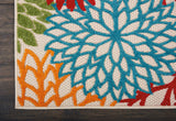 Nourison Aloha Indoor/Outdoor Green 2'3'' x 10' Area--Rug, Tropical, Botanical, Easy--Cleaning, Non Shedding, Bed Room, Living Room, Dining Room, Deck, Backyard, Patio (2x10)