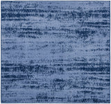 Nourison Essentials Indoor/Outdoor Solid Abstract Denim 5' x Square Area Rug, Easy Cleaning, Non Shedding, Bed Room, Living Room, Dining Room, Backyard, Deck, Patio (5 Square)