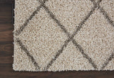 Nourison Brisbane Shag Cream 2'2'' x 7'6'' Area-Rug, Easy-Cleaning, Non Shedding, Bed Room, Living Room, Dining Room, Kitchen (2x7)
