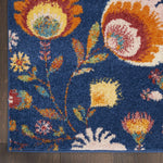 Nourison Allur Floral Navy Multicolor 5'3" x 7'3" Area -Rug, Easy -Cleaning, Non Shedding, Bed Room, Living Room, Dining Room, Kitchen (5x7)