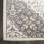 Nourison Elation Floral Ivory Grey 5'3" x 7'3" Area Rug, Easy-Cleaning, Non Shedding, Bed Room, Living Room, Dining Room, Kitchen (5x7)