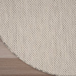Nourison Courtyard Indoor/Outdoor Ivory Silver 3' x 5' Oval Area Rug, Easy Cleaning, Non Shedding, Bed Room, Living Room, Dining Room, Backyard, Deck, Patio (3x5)