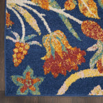 Nourison Allur Modern Navy Multicolor 2'3" x 7'6" Area Rug, Easy Clean, Non Shedding, Bed Room, Living Room, Dining Room, Kitchen (2x8)