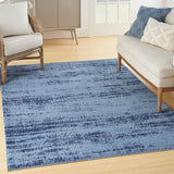Nourison Essentials Indoor/Outdoor Solid Abstract Denim 5' x 7' Area Rug, Easy Cleaning, Non Shedding, Bed Room, Living Room, Dining Room, Backyard, Deck, Patio (5x7)