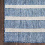 Nourison Positano Indoor/Outdoor Navy Ivory 4' x 6' Area -Rug, Easy -Cleaning, Non Shedding, Bed Room, Living Room, Dining Room, Deck, Backyard, Patio (4x6)