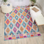 Nourison Passion Tribal Multicolor 3'9" x 5'9" Area -Rug, Easy -Cleaning, Non Shedding, Bed Room, Living Room, Dining Room, Kitchen (4x6)
