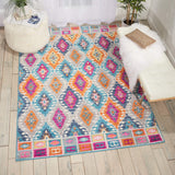 Nourison Passion Tribal Multicolor 3'9" x 5'9" Area -Rug, Easy -Cleaning, Non Shedding, Bed Room, Living Room, Dining Room, Kitchen (4x6)