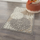 Nourison Aloha Indoor/Outdoor Area Rug 2' 8" x 4', Natural, Rectangular Tropical Botanical Easy-Cleaning Non Shedding Bed Room Living Room Dining Room Deck Backyard Patio