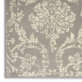 Nourison Jubilant Damask Grey 4' x 6' Area--Rug, Easy--Cleaning, Non Shedding, Bed Room, Living Room, Dining Room, Kitchen (4x6)
