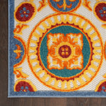 Nourison Aloha Indoor/Outdoor Multicolor 3'6" x 5'6" Area Rug, Easy Cleaning, Non Shedding, Bed Room, Living Room, Dining Room, Patio, Deck, Backyard (4x6)