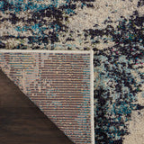 Nourison Celestial Modern Abstract Ivory/Teal Blue 2'2" x 12' Area Rug, Easy Clean, Non Shedding, Bed Room, Living Room, Dining Room, Kitchen (2x12)