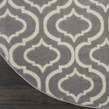 Nourison Jubilant Trellis Grey 5'3" x Round Area -Rug, Easy -Cleaning, Non Shedding, Bed Room, Living Room, Dining Room, Kitchen (5 Round)