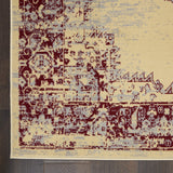 Nourison Grafix Cream/Red 5'3'' x 7'3'' Traditional Area-Rug, Modern, Easy-Cleaning, Non Shedding, Bed Room, Living Room, Dining Room, Kitchen (5x7)