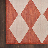 Nourison Positano Indoor/Outdoor Terracotta 5' x 7' Area Rug, Easy Cleaning, Non Shedding, Bed Room, Living Room, Dining Room, Backyard, Deck, Patio (5x7)