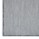 Nourison Courtyard Indoor/Outdoor Ivory Blue 4' x 6' Area Rug, Geometric, Easy Cleaning, Non Shedding, Bed Room, Living Room, Dining Room, Deck, Patio, Backyard (4x6)