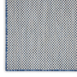 Nourison Courtyard Indoor/Outdoor Ivory Blue 4' x 6' Area Rug, Geometric, Easy Cleaning, Non Shedding, Bed Room, Living Room, Dining Room, Deck, Patio, Backyard (4x6)
