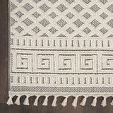 Nourison Elwood Ivory/Grey 4' x 6'2" Area Rug, Modern, Moroccan, Easy Clean, Non Shedding, Bed Room, Living Room, Dining Room, Kitchen, (4' x 6')