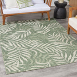 Nourison Garden Oasis Indoor-Outdoor Green Ivory 5' x 7' Area Rug, Easy Cleaning, Non Shedding, Bed Room, Living Room, Dining Room, Backyard, Deck, Patio (5x7)