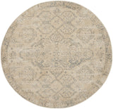 Nourison Tranquil Traditional Beige/Grey 5'3" x Round Area -Rug, Easy -Cleaning, Non Shedding, Bed Room, Living Room, Dining Room, Kitchen (5 Round)" }