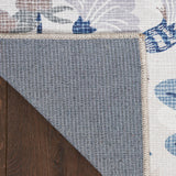 Nourison Washables Floral Ivory Multicolor 2'2" x 10' Area -rug, Easy -cleaning, Non Shedding, Bed Room, Living Room, Dining Room, Kitchen (2x10)