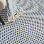 Nourison Courtyard Indoor/Outdoor Ivory Blue 4' x 6' Area Rug, Geometric, Easy Cleaning, Non Shedding, Bed Room, Living Room, Dining Room, Deck, Patio, Backyard (4x6)
