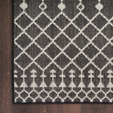 Nourison Positano Black 2' x 6' Area Rug Easy Clean, Non Shedding, Bed Room, Living Room, Dining Room, Kitchen (6' Runner)